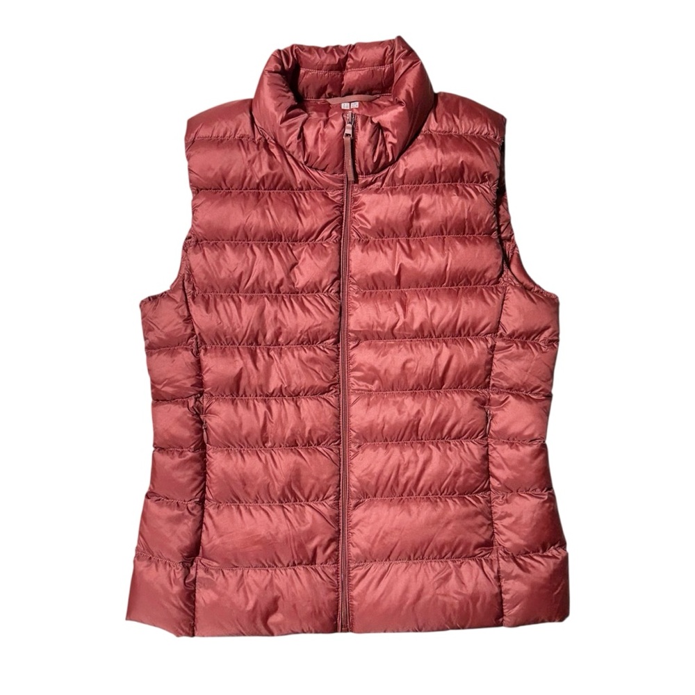 UNIQLO Ultra Lightweight Down Quilted Puffer Vest Jacket Red Women Sz XS